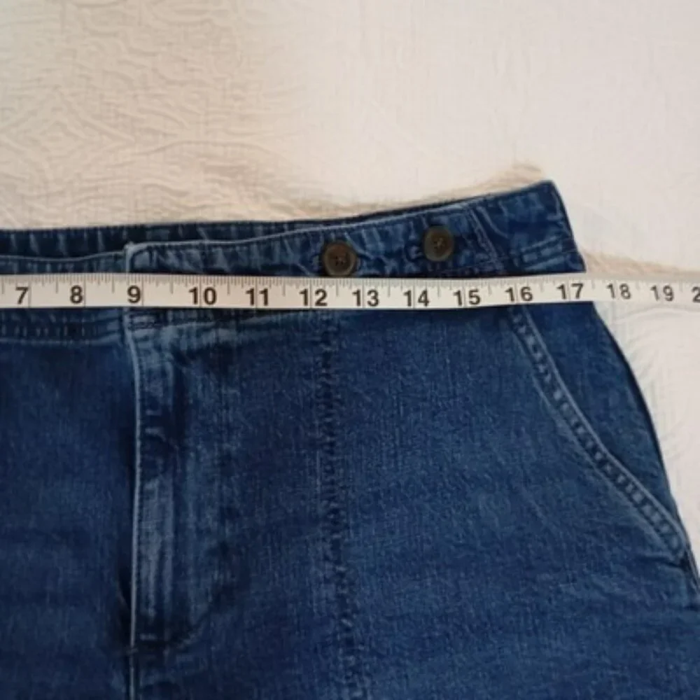Talbots Jeans Wide-Leg Crop Size 12 Blue Womens